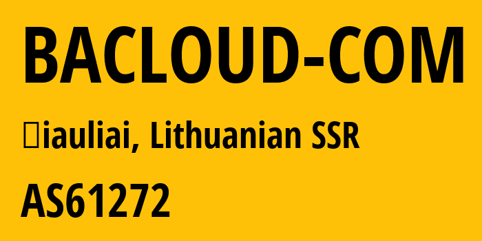 Информация о провайдере BACLOUD-COM AS61272 Informacines sistemos ir technologijos, UAB: все IP-адреса, network, все айпи-подсети