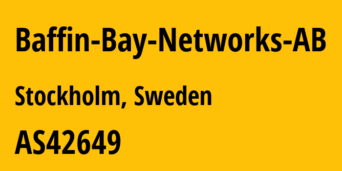 Информация о провайдере Baffin-Bay-Networks-AB AS42649 Baffin Bay Networks AB: все IP-адреса, network, все айпи-подсети