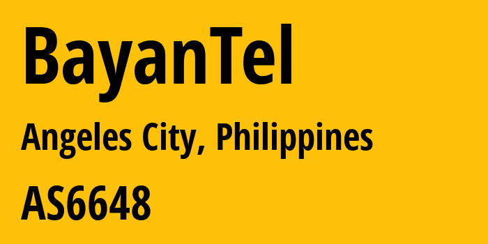 Информация о провайдере BayanTel AS6648 Bayan Telecommunications, Inc.: все IP-адреса, network, все айпи-подсети