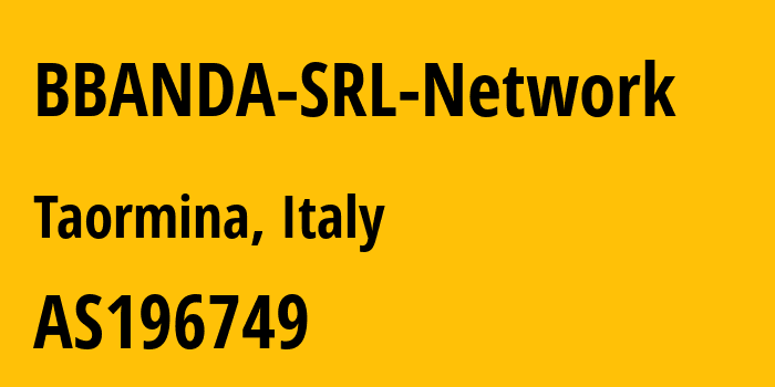 Информация о провайдере BBANDA-SRL-Network AS196749 BBANDA S.R.L.: все IP-адреса, network, все айпи-подсети