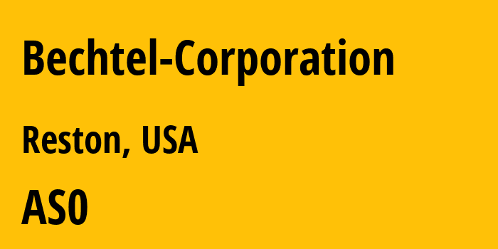 Информация о провайдере Bechtel-Corporation : все IP-адреса, network, все айпи-подсети