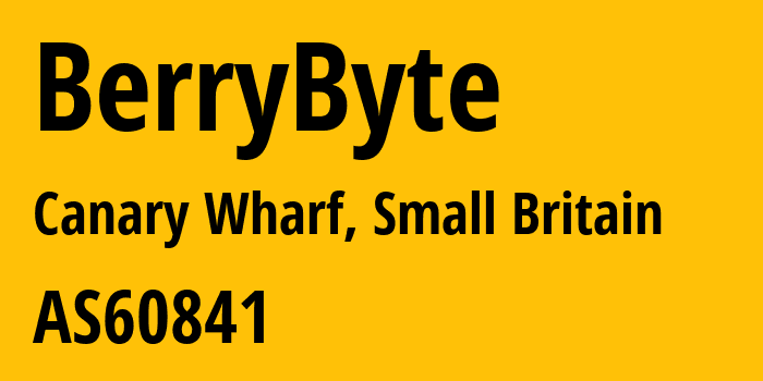 Информация о провайдере BerryByte AS60841 BerryByte Limited: все IP-адреса, network, все айпи-подсети