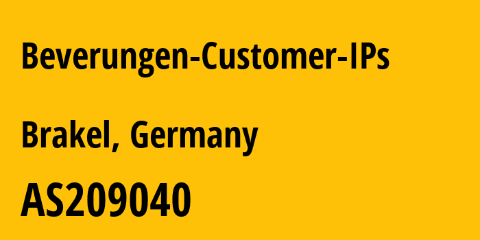 Информация о провайдере Beverungen-Customer-IPs AS209040 SeWiKom GmbH: все IP-адреса, network, все айпи-подсети