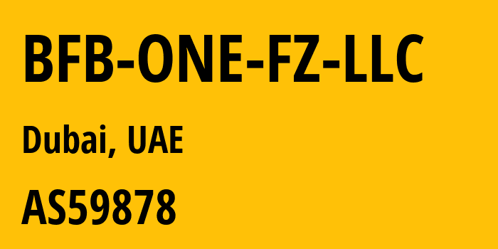 Информация о провайдере BFB-ONE-FZ-LLC AS59878 BFB ONE FZ-LLC: все IP-адреса, network, все айпи-подсети