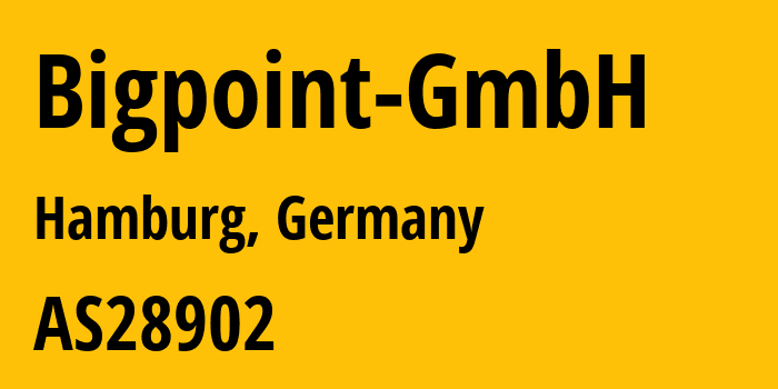 Информация о провайдере Bigpoint-GmbH AS28902 Bigpoint GmbH: все IP-адреса, network, все айпи-подсети