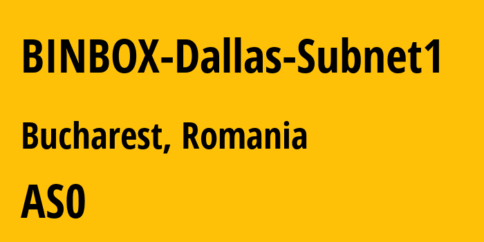 Информация о провайдере BINBOX-Dallas-Subnet1 : все IP-адреса, network, все айпи-подсети