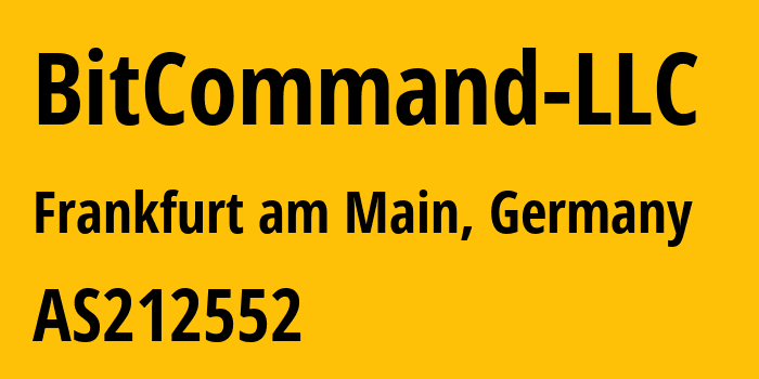 Информация о провайдере BitCommand-LLC AS212552 BitCommand LLC: все IP-адреса, network, все айпи-подсети