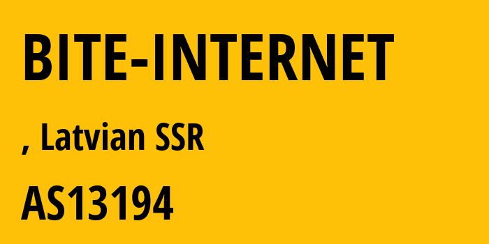 Информация о провайдере BITE-INTERNET AS13194 UAB Bite Lietuva: все IP-адреса, network, все айпи-подсети