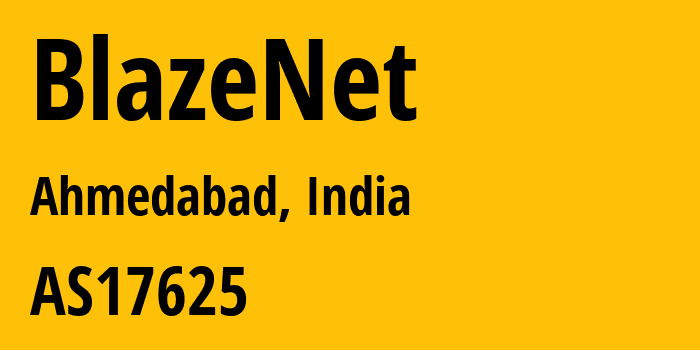 Информация о провайдере BlazeNet AS17625 BlazeNets Network: все IP-адреса, network, все айпи-подсети