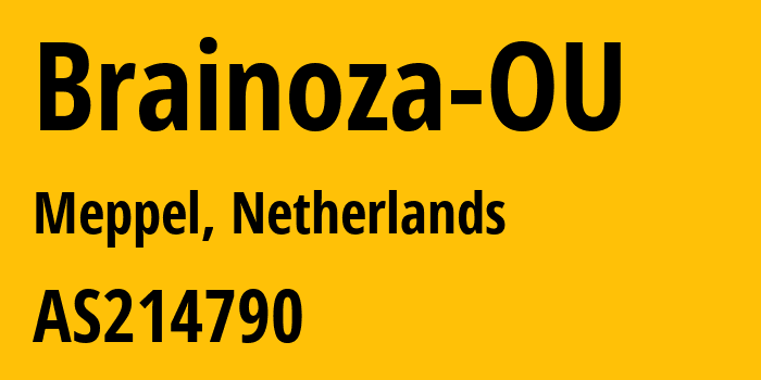 Информация о провайдере Brainoza-OU AS214790 Brainoza OU: все IP-адреса, network, все айпи-подсети