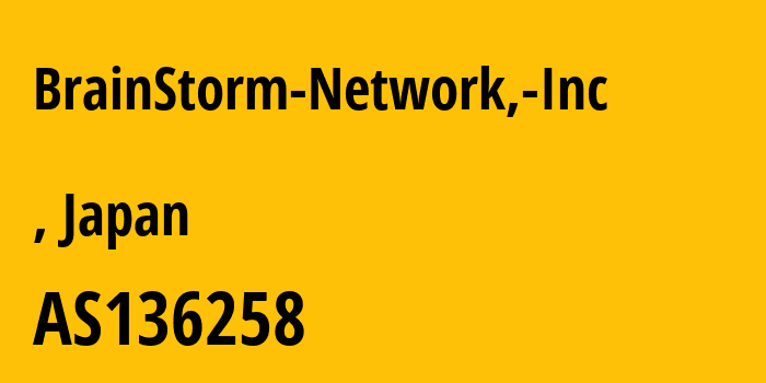 Информация о провайдере BrainStorm-Network,-Inc AS136258 BrainStorm Network, Inc: все IP-адреса, network, все айпи-подсети