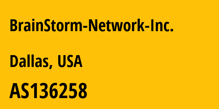 Информация о провайдере BrainStorm-Network-Inc. AS136258 BrainStorm Network, Inc: все IP-адреса, network, все айпи-подсети