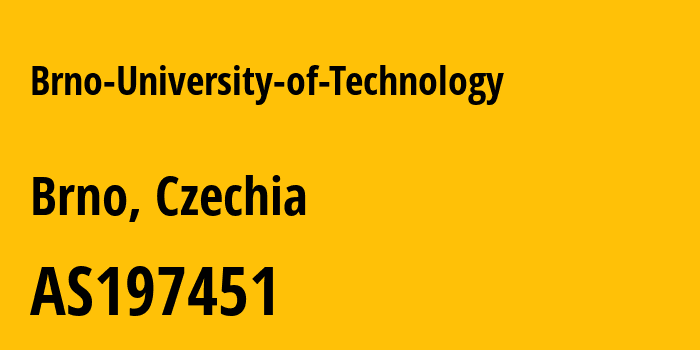 Информация о провайдере Brno-University-of-Technology AS197451 Brno University of Technology: все IP-адреса, network, все айпи-подсети