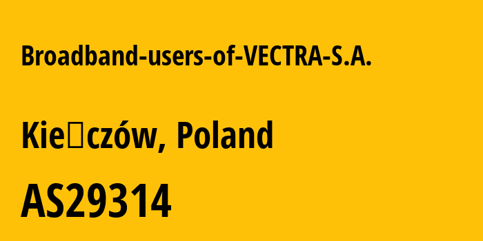 Информация о провайдере Broadband-users-of-VECTRA-S.A. AS29314 VECTRA S.A.: все IP-адреса, network, все айпи-подсети