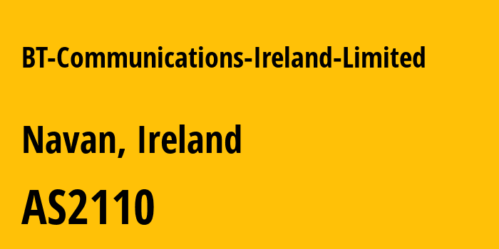 Информация о провайдере BT-Communications-Ireland-Limited AS2110 BT Communications Ireland Limited: все IP-адреса, network, все айпи-подсети