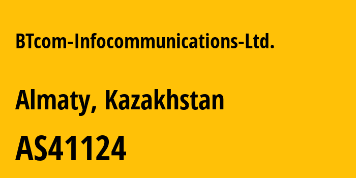 Информация о провайдере BTcom-Infocommunications-Ltd. AS41124 BTcom Infocommunications Ltd.: все IP-адреса, network, все айпи-подсети