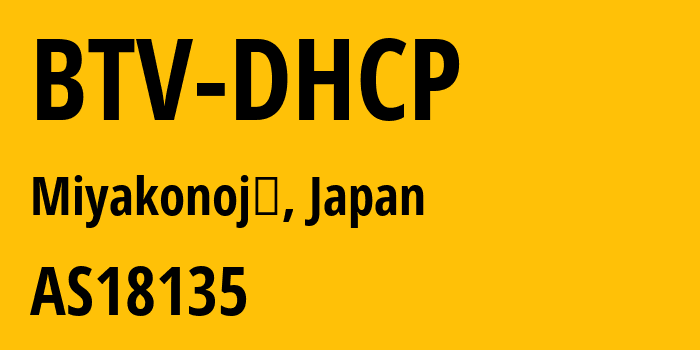 Информация о провайдере BTV-DHCP AS18135 BTV CO.,LTD.: все IP-адреса, network, все айпи-подсети