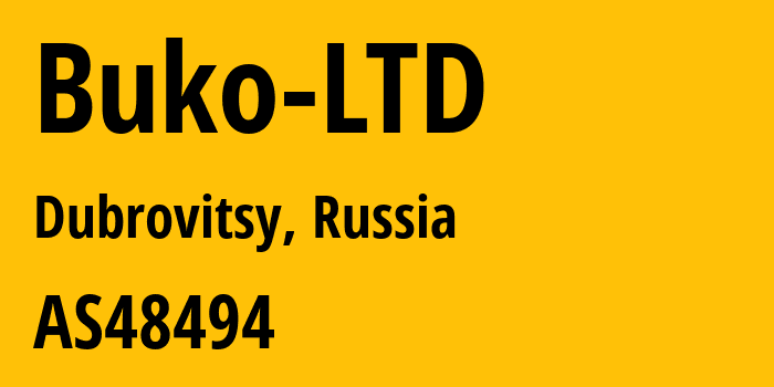 Информация о провайдере Buko-LTD AS48494 BUKO LTD: все IP-адреса, network, все айпи-подсети