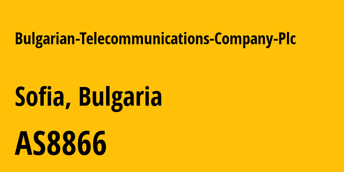 Информация о провайдере Bulgarian-Telecommunications-Company-Plc AS8866 Vivacom Bulgaria EAD: все IP-адреса, network, все айпи-подсети