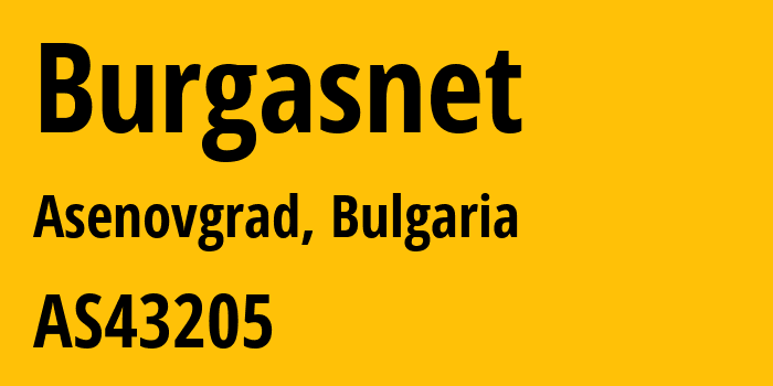 Информация о провайдере Burgasnet AS43205 Vivacom Bulgaria EAD: все IP-адреса, network, все айпи-подсети