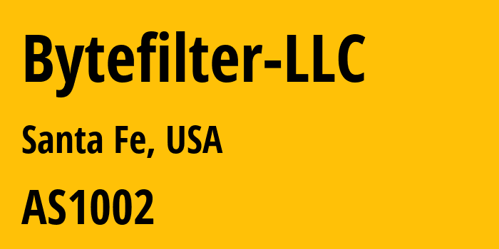 Информация о провайдере Bytefilter-LLC AS1002 Bytefilter LLC: все IP-адреса, network, все айпи-подсети