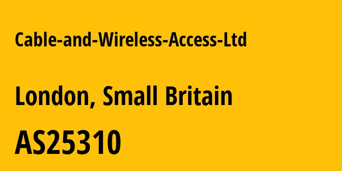 Информация о провайдере Cable-and-Wireless-Access-Ltd AS25310 Vodafone Enterprise U.K.: все IP-адреса, network, все айпи-подсети