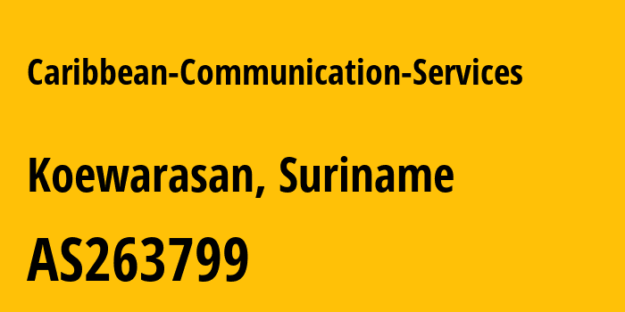 Информация о провайдере Caribbean-Communication-Services AS263799 CARIBBEAN COMMUNICATION SERVICES: все IP-адреса, network, все айпи-подсети