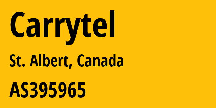 Информация о провайдере Carrytel AS395965 Carrytel: все IP-адреса, network, все айпи-подсети