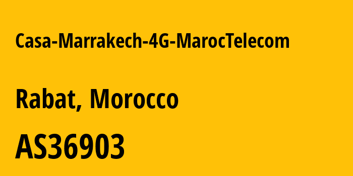 Информация о провайдере Casa-Marrakech-4G-MarocTelecom AS36903 Office National des Postes et Telecommunications ONPT (Maroc Telecom) / IAM: все IP-адреса, network, все айпи-подсети