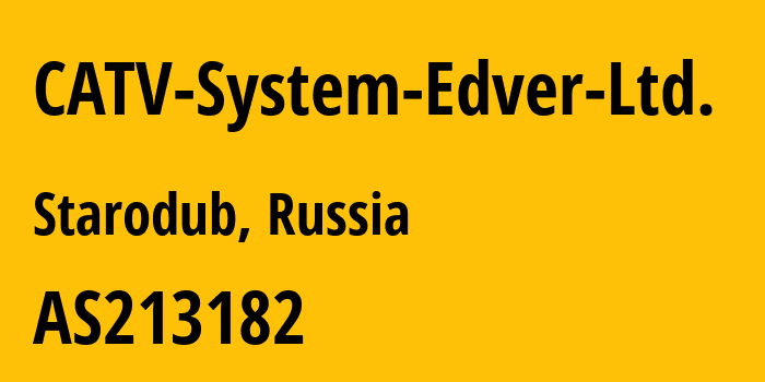 Информация о провайдере CATV-System-Edver-Ltd. AS213182 CATV System Edver Ltd.: все IP-адреса, network, все айпи-подсети
