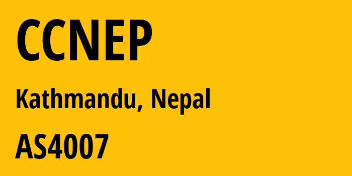 Информация о провайдере CCNEP AS4007 Subisu Cablenet (Pvt) Ltd, Baluwatar, Kathmandu, Nepal: все IP-адреса, network, все айпи-подсети