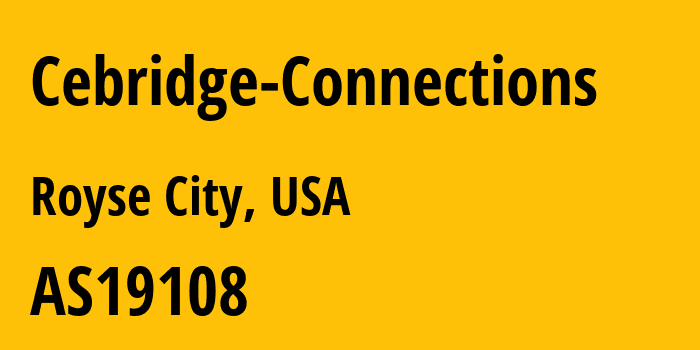 Информация о провайдере Cebridge-Connections AS19108 Optimum: все IP-адреса, network, все айпи-подсети