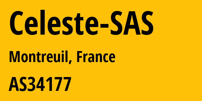 Информация о провайдере Celeste-SAS AS34177 CELESTE SAS: все IP-адреса, network, все айпи-подсети