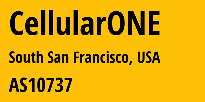 Информация о провайдере CellularONE AS10737 CellularONE: все IP-адреса, network, все айпи-подсети
