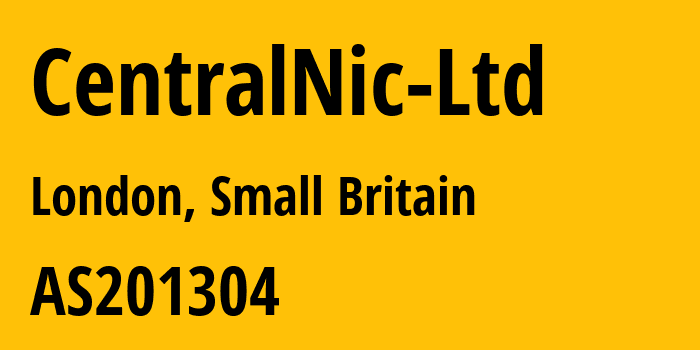 Информация о провайдере CentralNic-Ltd AS201304 CentralNic Ltd: все IP-адреса, network, все айпи-подсети