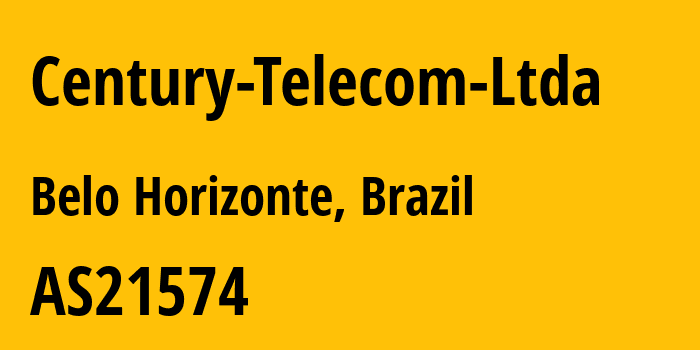 Информация о провайдере Century-Telecom-Ltda AS21574 Century Telecom Ltda: все IP-адреса, network, все айпи-подсети