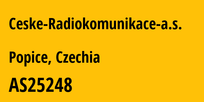 Информация о провайдере Ceske-Radiokomunikace-a.s. AS25248 RADIOKOMUNIKACE a.s.: все IP-адреса, network, все айпи-подсети