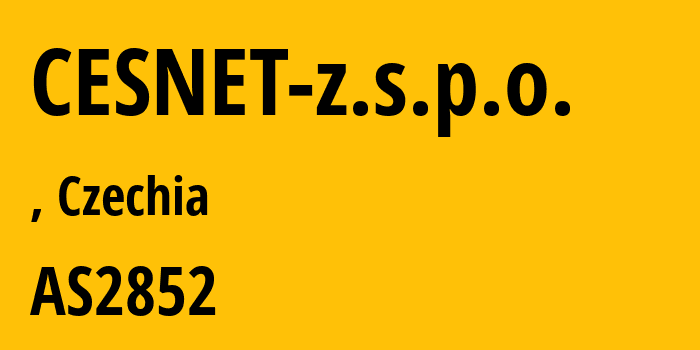 Информация о провайдере CESNET-z.s.p.o. AS2852 CESNET z.s.p.o.: все IP-адреса, network, все айпи-подсети