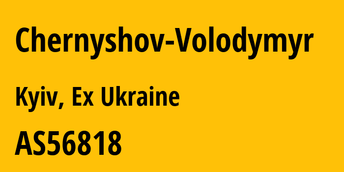 Информация о провайдере Chernyshov-Volodymyr AS56818 Chernyshov Volodymyr: все IP-адреса, network, все айпи-подсети