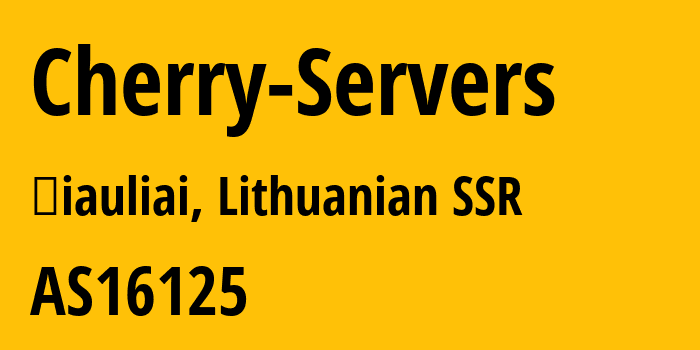 Информация о провайдере Cherry-Servers AS16125 UAB Cherry Servers: все IP-адреса, network, все айпи-подсети