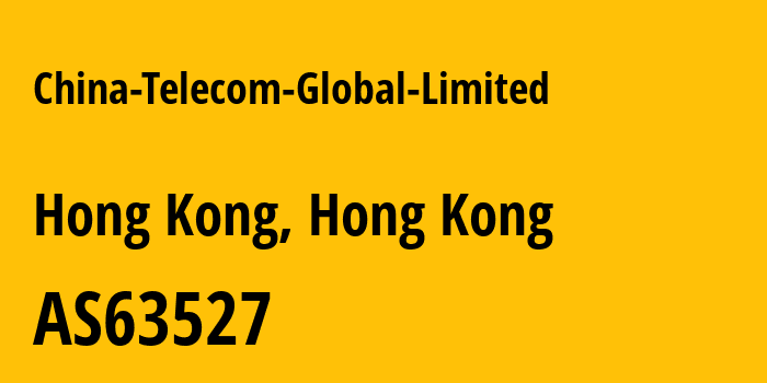 Информация о провайдере China-Telecom-Global-Limited AS63527 China Telecom Global Limited: все IP-адреса, network, все айпи-подсети