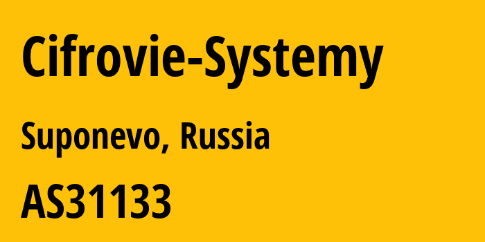 Информация о провайдере Cifrovie-Systemy AS31133 PJSC MegaFon: все IP-адреса, network, все айпи-подсети