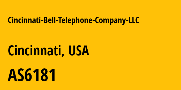 Информация о провайдере Cincinnati-Bell-Telephone-Company-LLC AS6181 Cincinnati Bell Telephone Company LLC: все IP-адреса, network, все айпи-подсети