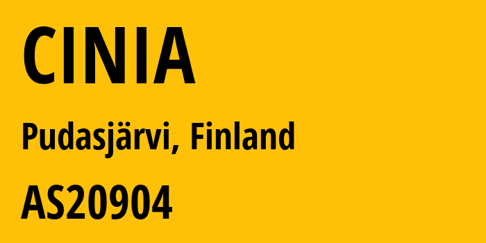 Информация о провайдере CINIA AS20904 Cinia Oy: все IP-адреса, network, все айпи-подсети