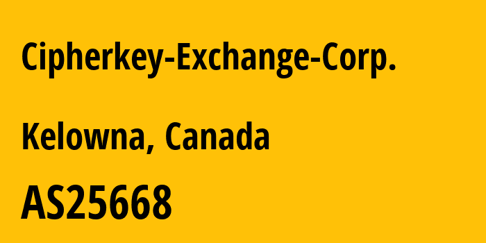 Информация о провайдере Cipherkey-Exchange-Corp. AS25668 Cipherkey Exchange Corp.: все IP-адреса, network, все айпи-подсети