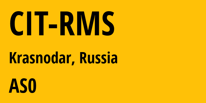 Информация о провайдере CIT-RMS : все IP-адреса, network, все айпи-подсети