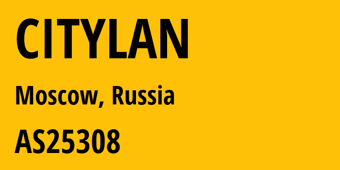 Информация о провайдере CITYLAN AS25308 CityLanCom LTD: все IP-адреса, network, все айпи-подсети