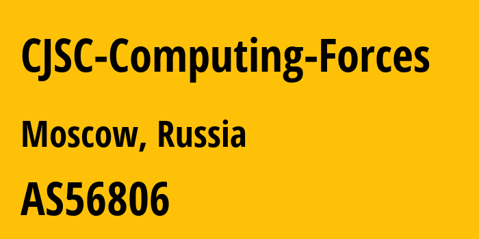 Информация о провайдере CJSC-Computing-Forces AS56806 JSC Computing Forces: все IP-адреса, network, все айпи-подсети