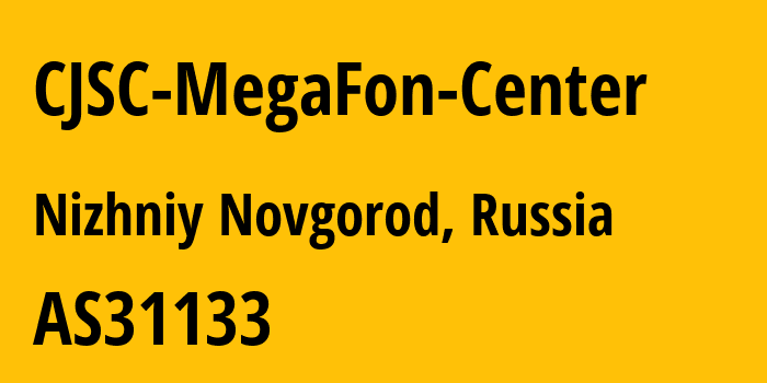 Информация о провайдере CJSC-MegaFon-Center AS31208 PJSC MegaFon: все IP-адреса, network, все айпи-подсети