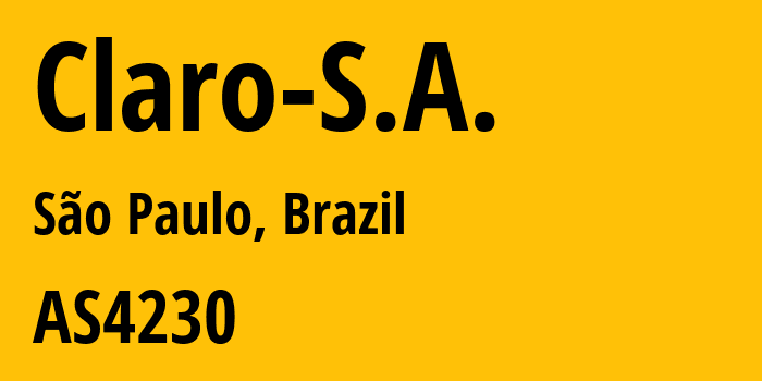 Информация о провайдере Claro-S.A. AS4230 CLARO S.A.: все IP-адреса, network, все айпи-подсети